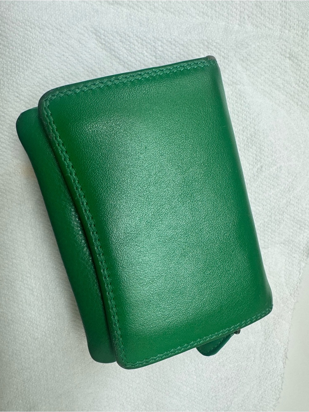 Green Leather Bifold Wallet